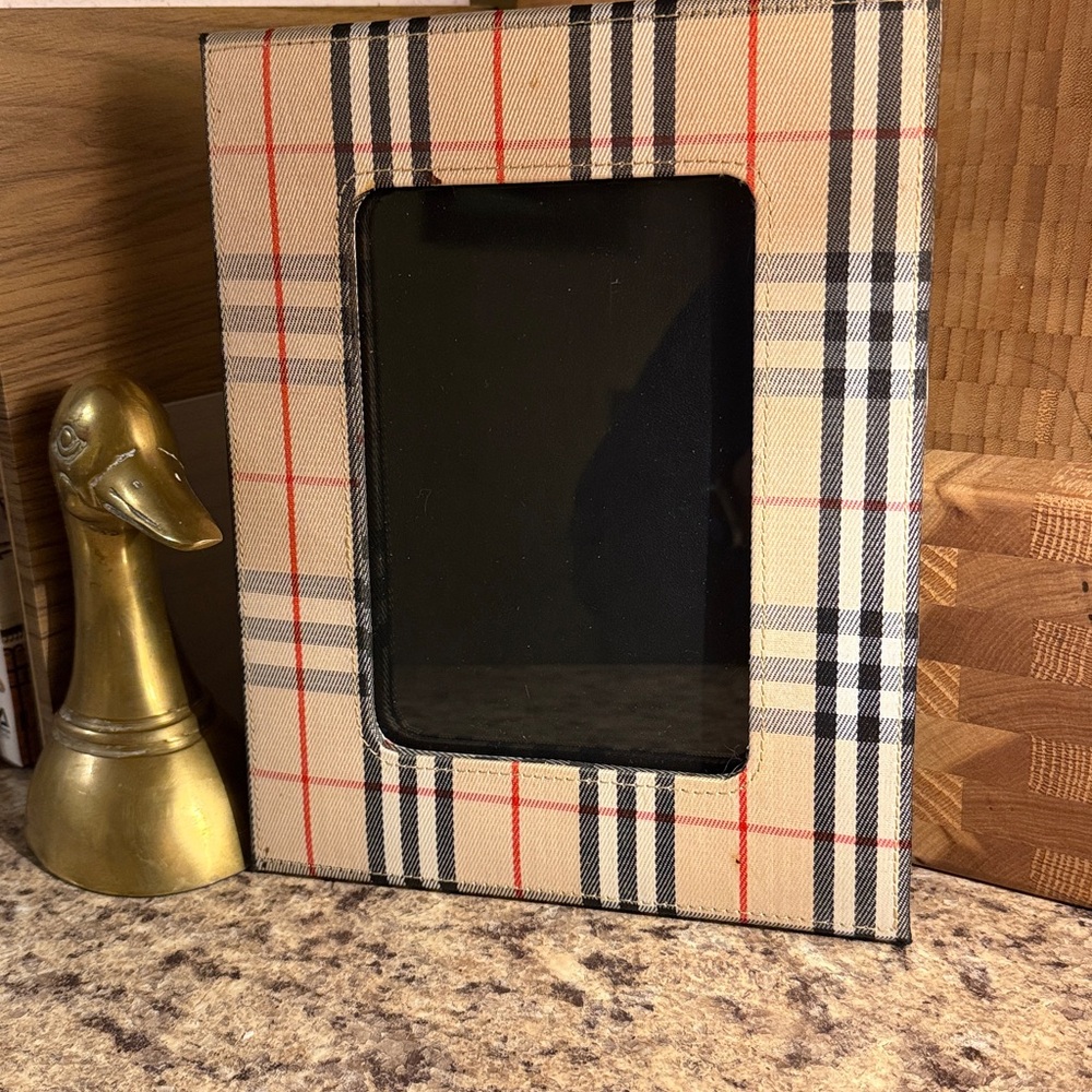5 x 7 like new “Burberry” plaid picture frame